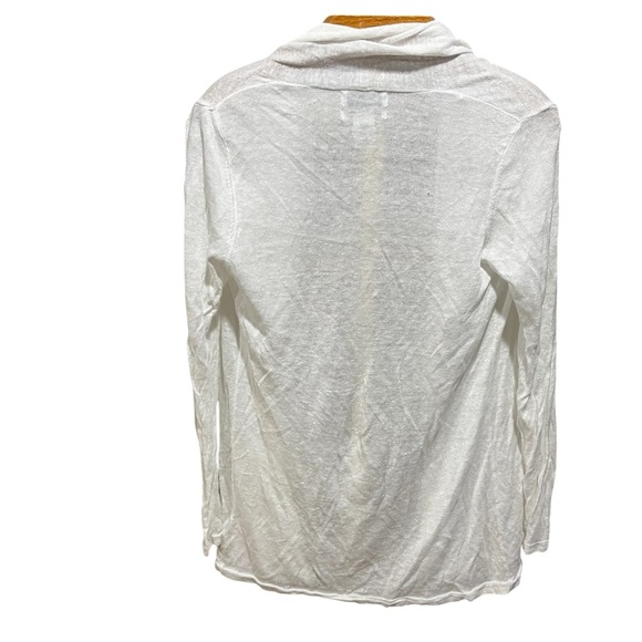 Rachel Zoe White 100% Linen Long Line Open Front Cardigan - Picture 4 of 12